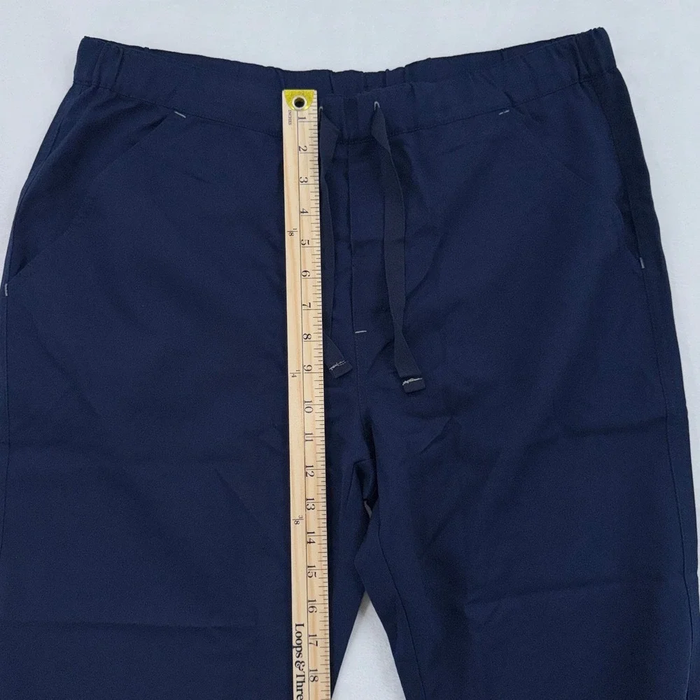 FIGS Pisco Scrub Pants Mens Large Navy Blue Technical Straight Leg Drawstring